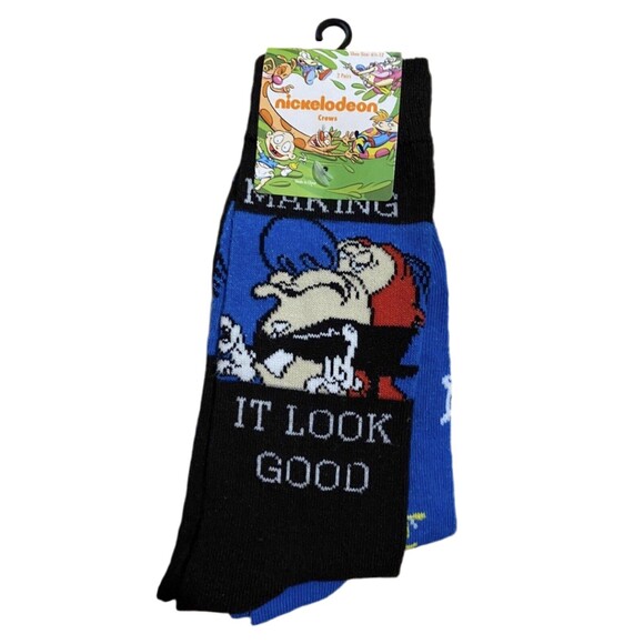Nickelodeon Ren and Stimpy Crew Socks - 2 Pack - Picture 1 of 2